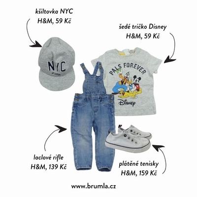 H&M oblečení rifle tričko kšiltovka