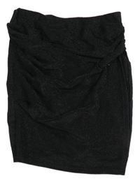 Černá třpytivá elastická sukně 
