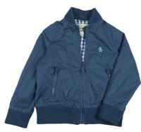 Tmavomodrá plátěná jarní bunda s výšivkou Musignwear