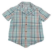 Světlemodro-bílo-světlerůžová kostkovaná košile Tommy Bahama