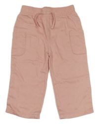 Růžové lehké široké kalhoty Primark