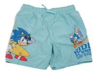 Světlemodré plážové kraťasy se Sonicem 
