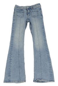 Světlemodré elastické flare rifle H&M