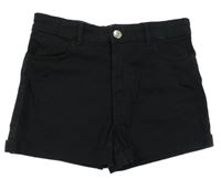 Černé riflové elastické kraťasy H&M