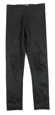 Černé koženkové legíny H&M