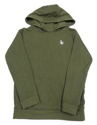 Khaki mikina s tučňákem a kapucí Penguin