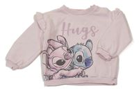 Světlerůžová mikina se Stitchem a volánky Disney