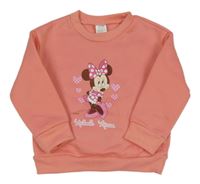 Broskvová teplá mikina s Minnie 