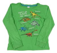 Zelené pyžamové triko s dinosaury C&A