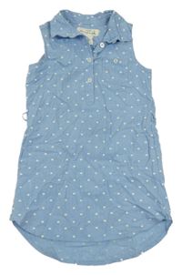 Světlemodré košilové šaty se srdíčky H&M