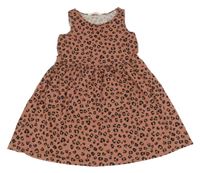Kakaovo-hnědo-černé vzorované melírované šaty H&M