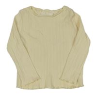Smetanové žebrované triko H&M