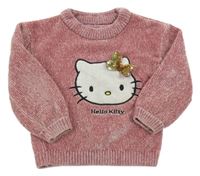 Starorůžový žinylkový svetr s Hello Kitty C&A