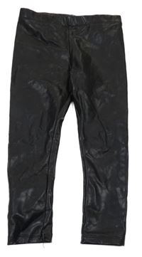 Černé zateplené koženkové legíny H&M