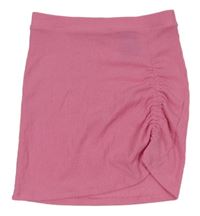 Růžová mačkaná sukně s nařasením H&M