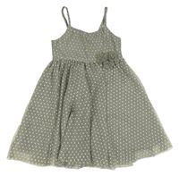 Šedé puntíkaté tylové šaty s 3D květem H&M