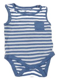 Modro-bílé pruhované body s kapsou Next