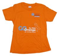 Oranžové tričko s nápisem 