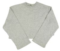 Šedá melírovaná oversize crop mikina H&M