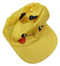 Žlutá kšiltovka s Pikachu a síťovinou