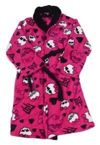 Malinovo-černý plyšový župan s monster High 