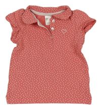 Růžové puntíkaté polo tričko H&M