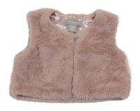 Světlerůžová kožešinová podšitá vesta Primark