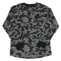 Černo-šedé army pyžamové triko Next
