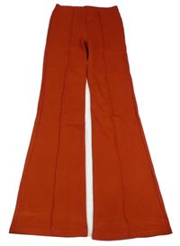 Cihlové flare kalhoty s puky Primark