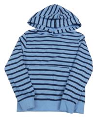 Modro-tmavomodrá pruhovaná mikina s kapucí H&M