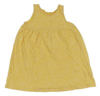 Žluté vzorované bavlněné šaty s kapsou H&M
