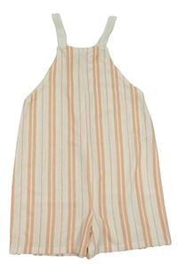 Smetanovo-růžový pruhovaný kraťasový overal Primark