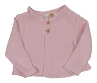 Světlerůžový propínací svetr Jojo Maman Bébé