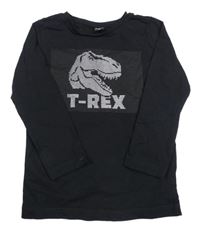 Černé triko s dinosaurem s T-Rexem KIDS
