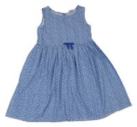 Bílo-modré vzorované plátěné šaty H&M