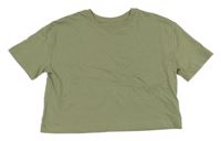 Nové - Khaki crop tričko Primark