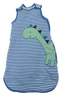 Modro-bílý pruhovaný zateplený spací pytel s dinem Jojo Maman Bébé