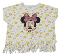 Smetanové crop tričko s Minnie a citróny C&A