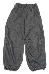 Černo-šedé vzorované cuff kalhoty Zara