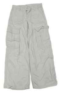 Bílé široké rifle s kapsami H&M