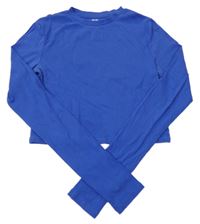 Modré crop triko H&M