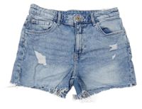 Modré plísňové riflové kraťasy s prošoupáním H&M