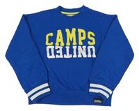 Cobaltově modrá mikina s logem a pruhy CAMPS