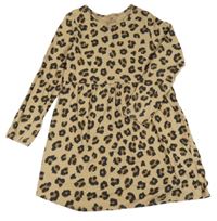 Hnědé bavlněné šaty s leopardím vzorem H&M