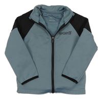 Modrošedá sportovní propínací mikina s nápisem a šusťákem Primark