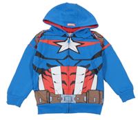 Modrá propínací mikina s potiskem a kapucí - Captain America Marvel
