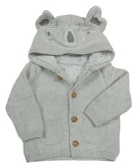 Světlešedý propínací podšitý svetr s kapucí - koala Mothercare