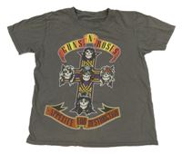 Tmavošedé tričko s potiskem - Guns N´Roses