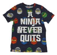 Tmavomodré tričko s lego NINJAGO a nápisy LEGO