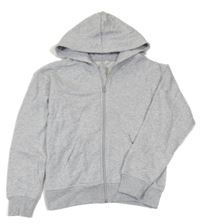 Šedá melírovaná propínací mikina s kapucí H&M